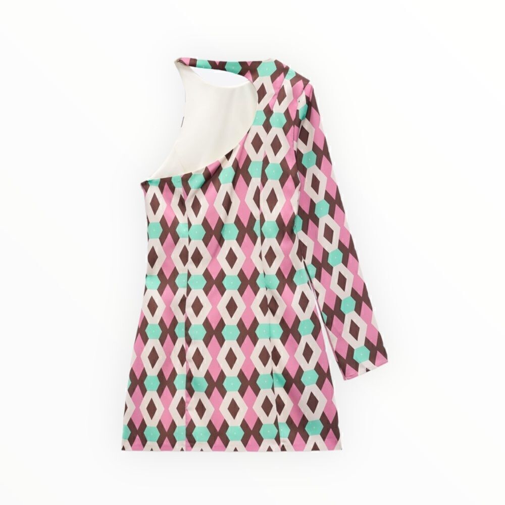 ZARA | Lilac | SATIN EFFECT PRINT DRESS - Picture 3 of 8
